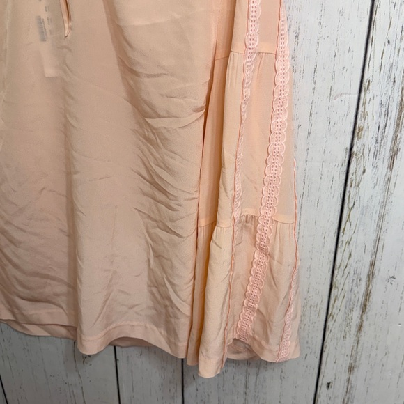 NWT J. Crew Peach Silk Lace-Trim Long Sleeve Blouse - Picture 3 of 11